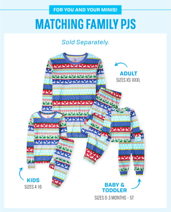 Unisex Kids Matching Family Christmas Long Sleeve Fairisle Snug Fit Cotton Pajamas WHITE The Children s Place