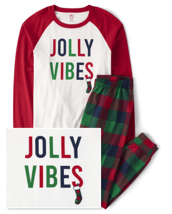 Unisex Adult Matching Family Jolly Vibes Cotton Pajamas