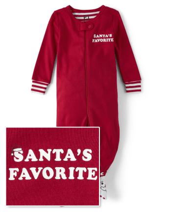 Unisex Baby And Toddler Santa's Favorite Snug Fit Cotton Footed One Piece Pajamas