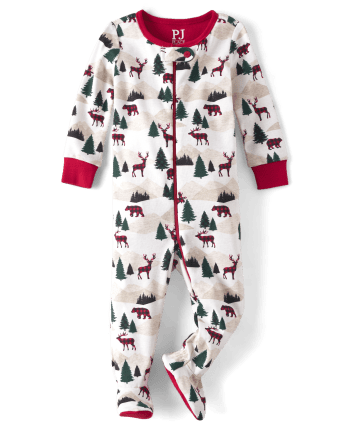 Unisex Baby And Toddler Matching Family Mountain Snug Fit Cotton Footed One Piece Pajamas
