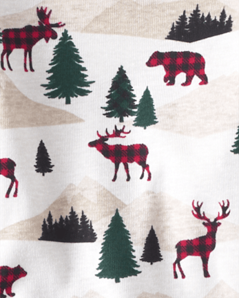 Pijamas de algodón unisex para bebés y niños pequeños a juego Family Mountain Snug Fit