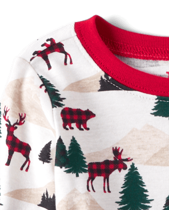 Pijamas de algodón unisex para bebés y niños pequeños a juego Family Mountain Snug Fit