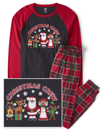 Unisex Adult Matching Family Christmas Crew Cotton Pajamas