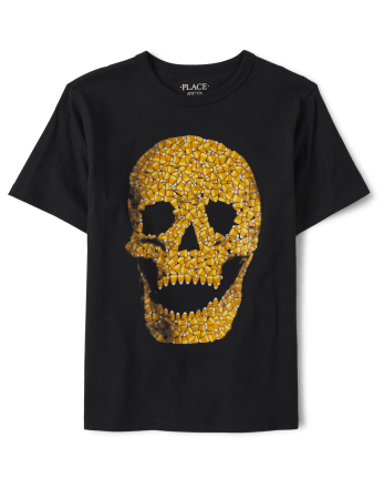 Boys Candy Corn Skull Graphic Tee