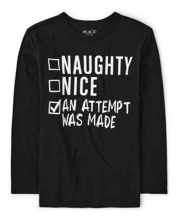 Boys Naughty Nice List Graphic Tee