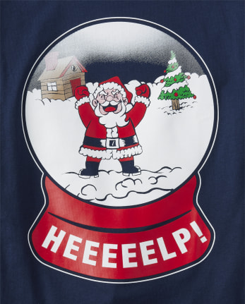 Boys Santa Snow Globe Graphic Tee