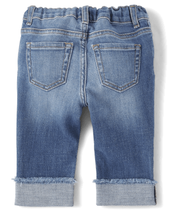 Toddler Girls Roll Cuff Straight Jeans