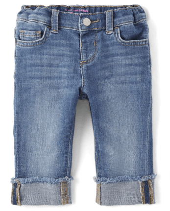 Toddler Girls Roll Cuff Straight Jeans