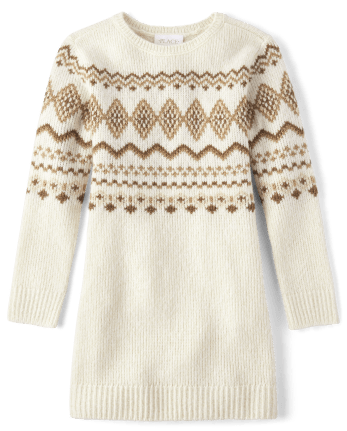 Girls Mommy And Me Long Sleeve Fairisle Knit Sweater Dress | The ...