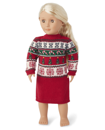 Doll Matching Family Long Sleeve Christmas Fairisle Knit Sweater