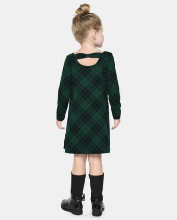 Baby And Toddler Girls Plaid Cut Out Dress