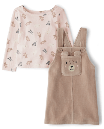 Toddler Girls Bear 2-Piece Outfit Set