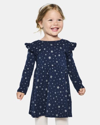 Baby And Toddler Girls Glitter Star Everyday Dress