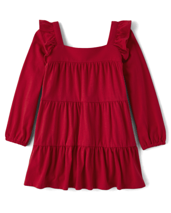 Vestido escalonado para bebés y niñas pequeñas