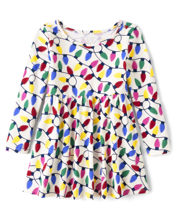 Robe babydoll avec lumières de Noël pour bébés et petites filles