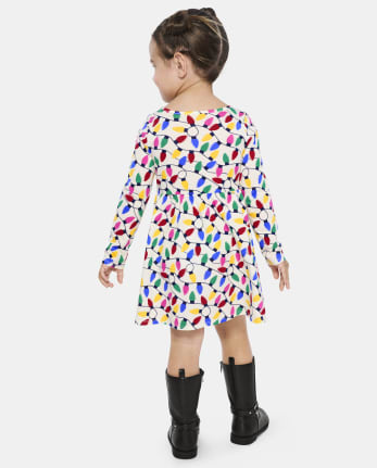 Robe babydoll avec lumières de Noël pour bébés et petites filles