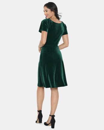 Womens Mommy And Me Velour Fit And Flare Dress