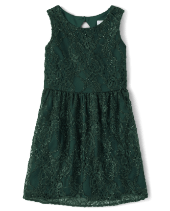Vestido ajustado y con vuelo de encaje con aberturas para niñas