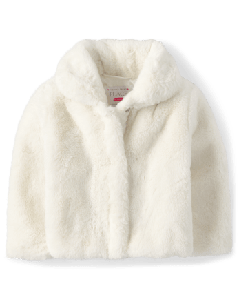Toddler Girls Long Sleeve Faux Fur Coat