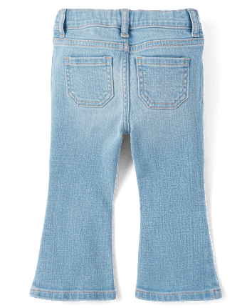 Toddler Girls Patch Pocket Flare Jeans