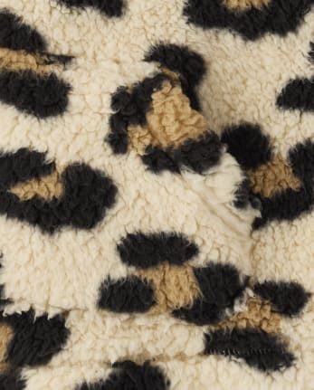 Niñitas Chaqueta sherpa estampada con cremallera