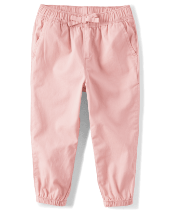 Baby And Toddler Girls Twill Pull On Jogger Pants