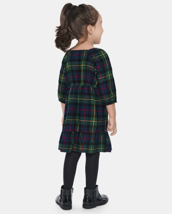 Baby And Toddler Girls Matching Family Plaid Flannel Tiered Dress