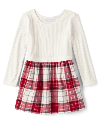 Baby And Toddler Girls Plaid Flannel Fit And Flare Dress