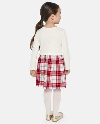 Baby And Toddler Girls Plaid Flannel Fit And Flare Dress
