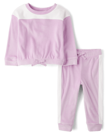 Toddler Girls Colorblock Velour 2-Piece Outfit Set