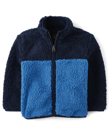 Baby And Toddler Boys Colorblock Sherpa Zip-Up Jacket