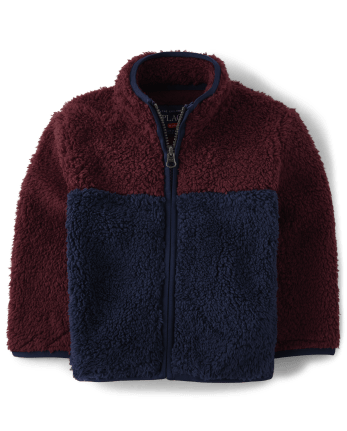 Baby And Toddler Boys Colorblock Sherpa Zip-Up Jacket