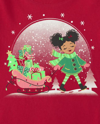 Baby And Toddler Girls Sleigh Graphic Tee