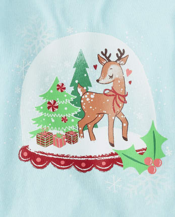 Baby And Toddler Girls Snow Globe Graphic Tee