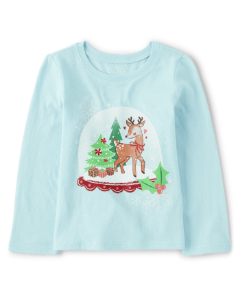 Baby And Toddler Girls Snow Globe Graphic Tee