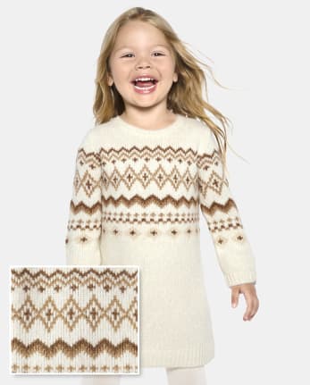 Baby And Toddler Girls Mommy And Me Fairisle Sweater Dress