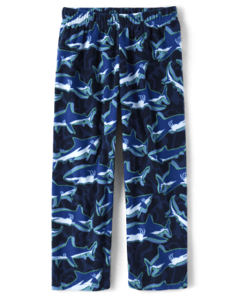 Boys Shark Print Fleece Pajama Pants