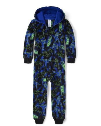 Boys fleece store onesie pajamas