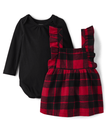Baby Girls Buffalo Plaid 2-Piece Outfit Set
