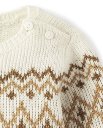 Barboteuse pull Fairisle assortie pour bébé unisexe