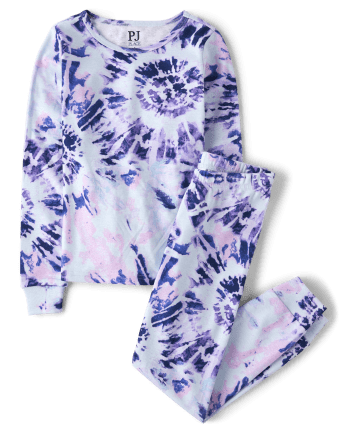 Girls Tie Dye Snug Fit Cotton Pajamas
