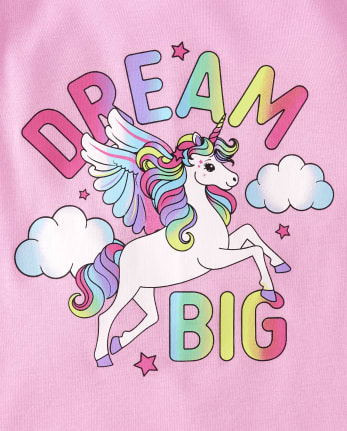 Girls Dream Big Unicorn Snug Fit Cotton Pajamas