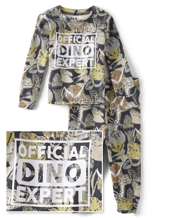 Baby And Toddler Boys Dino Expert Snug Fit Cotton Pajamas