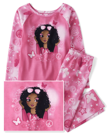 Girls Icon Print Pajamas