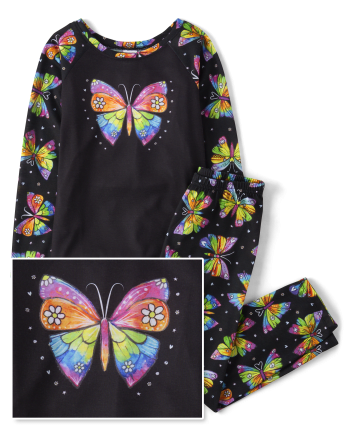 Girls Rainbow Butterfly Pajamas