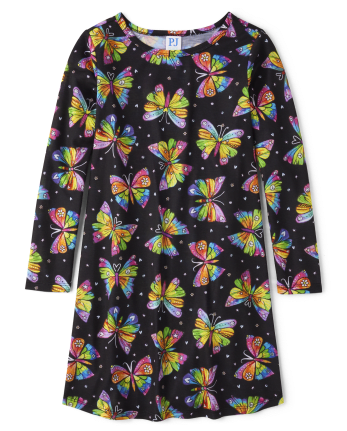 Camisón de mariposa arcoíris para niñas