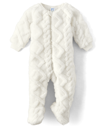 Unisex Baby And Toddler Cable Knit Fleece Footed One Piece Pajamas
