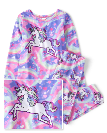 Girls Rainbow Unicorn Pajamas