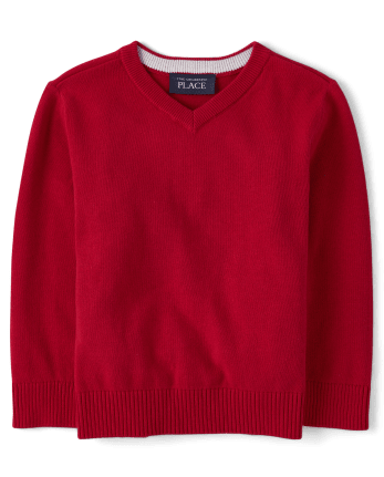 Baby And Toddler Boys Long Sleeve V Neck Sweater CLASSICRED The Children s Place