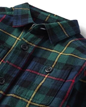 Baby And Toddler Boys Matching Family Plaid Flannel Button Up Shirt